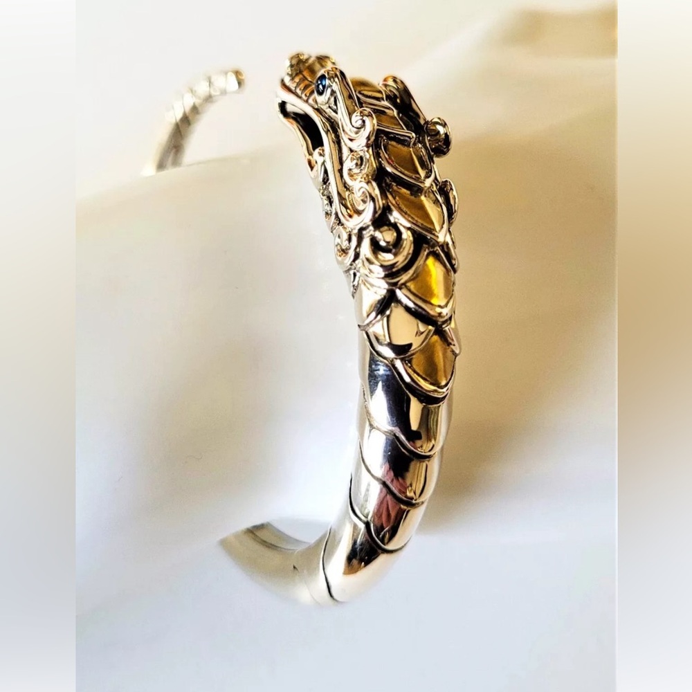 John Hardy Brushed 925 Silver/18K YG
Legends Naga Sapphire Kick Cuff Bracelet